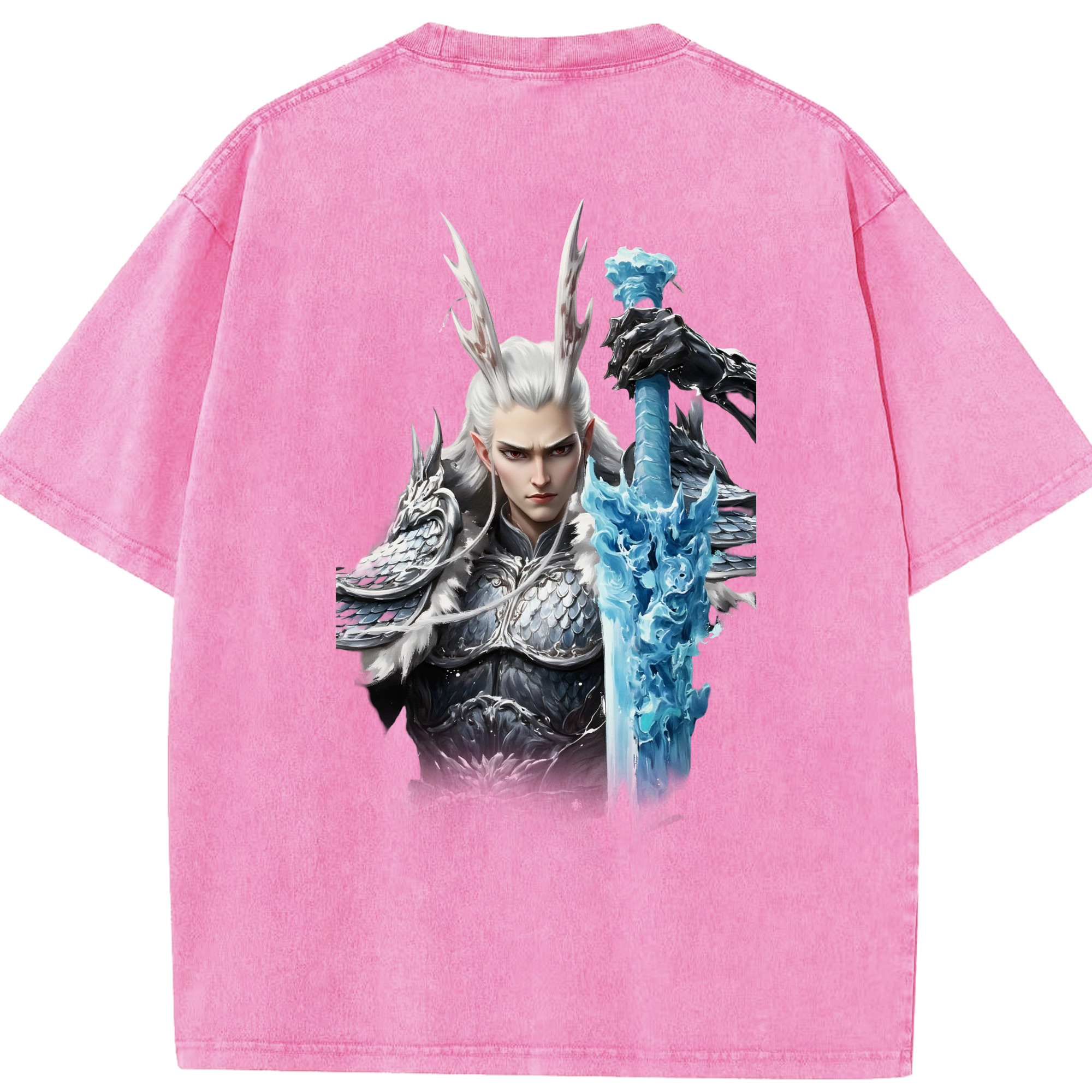 （画像用） Ne Zha 2 ナタ 魔童の大暴れ 綿100% ヴィンテージ風 半袖Tシャツ（背面プリント）